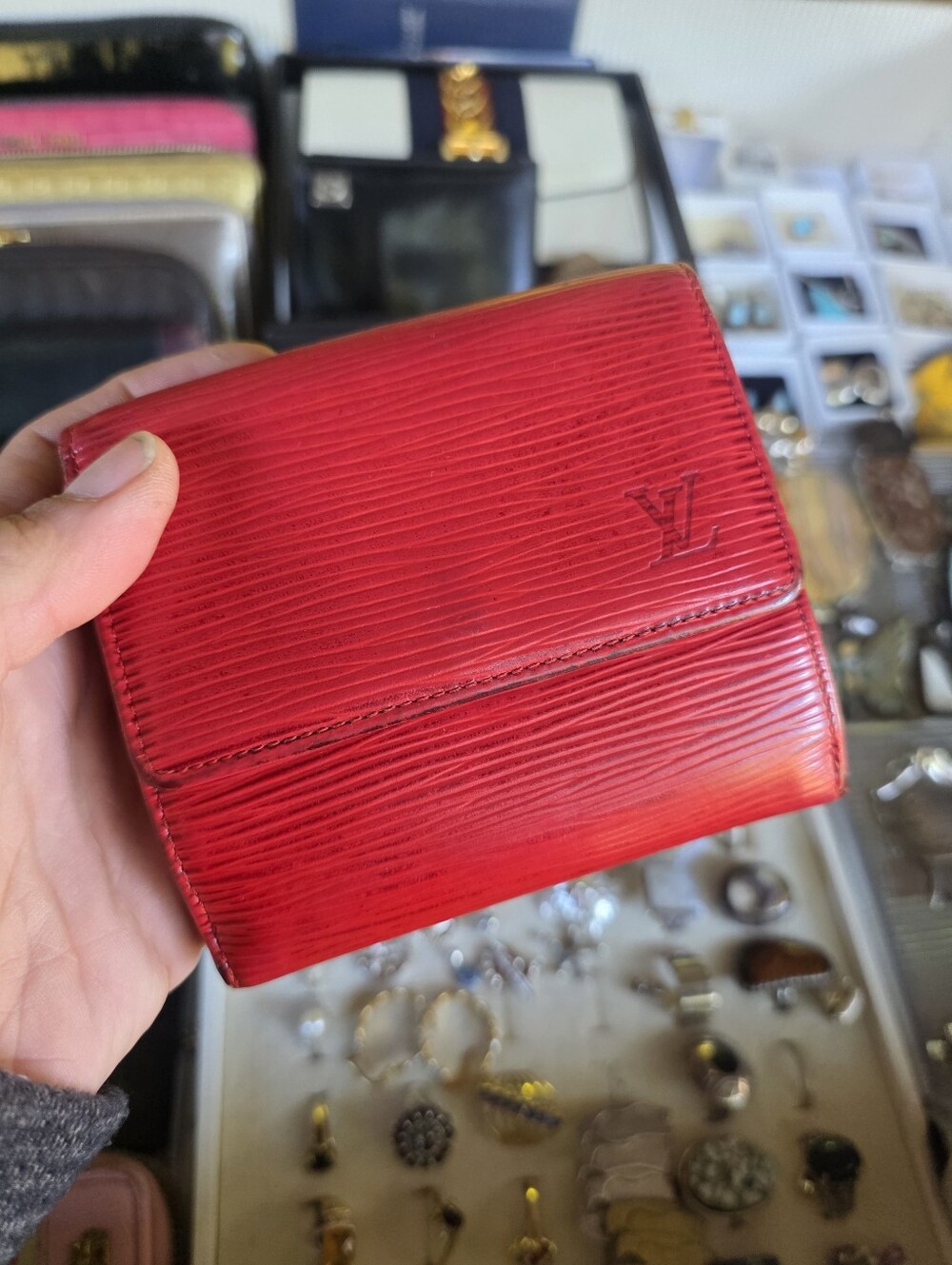Louis Vuitton Red Epi Leather Small Wallet